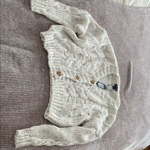 PrettyLittleThing Cream Button-Up Sweater